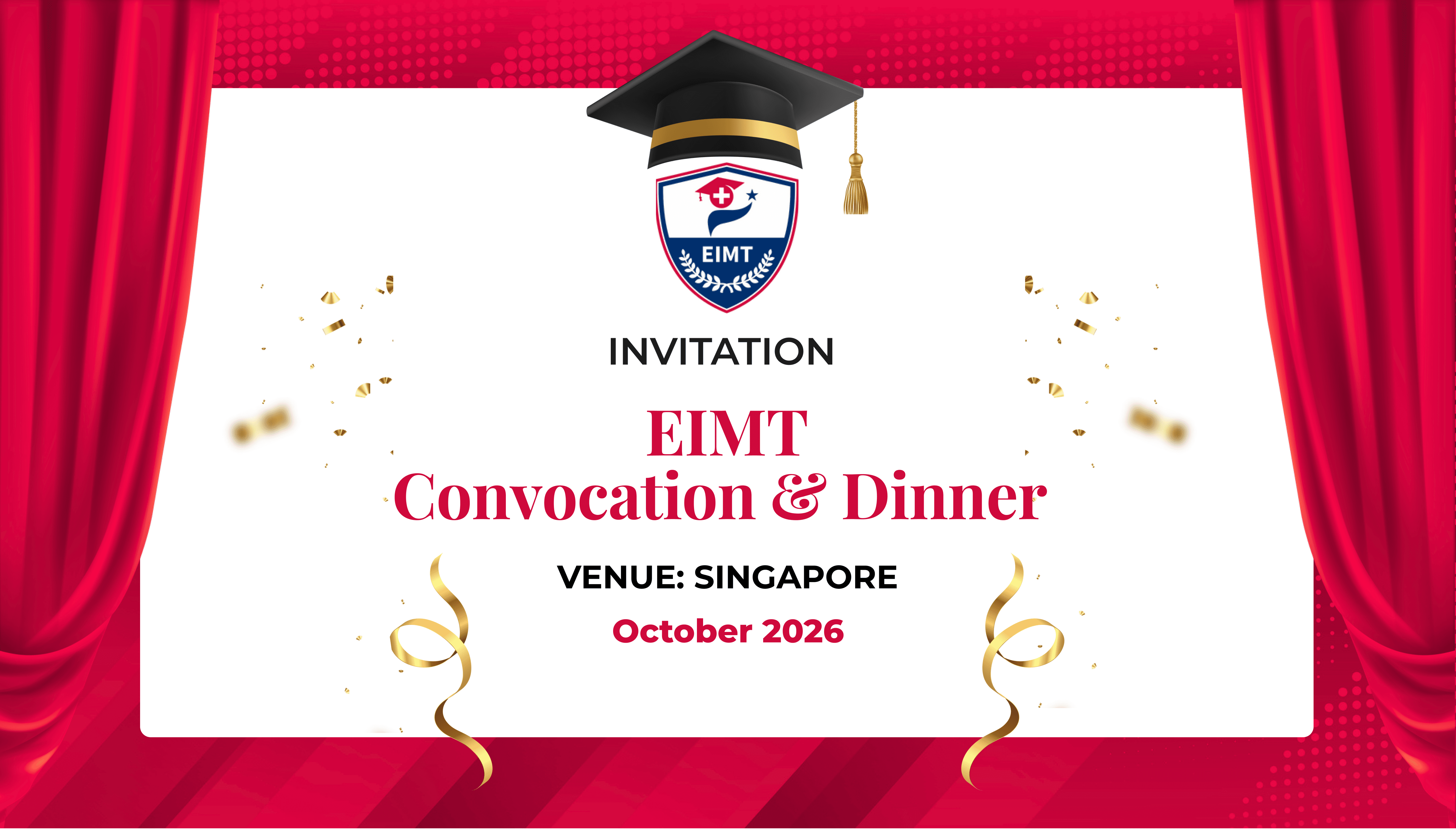 EIMT Convocation Singapore — October 2026